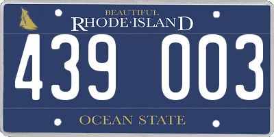 RI license plate 439003