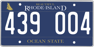 RI license plate 439004