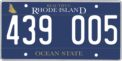 RI license plate 439005