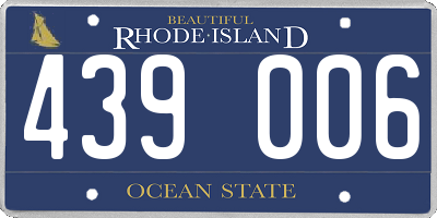 RI license plate 439006