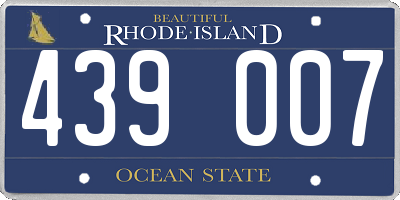 RI license plate 439007