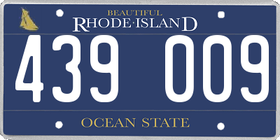 RI license plate 439009