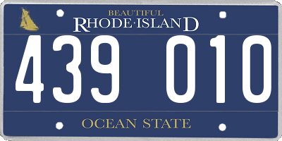 RI license plate 439010