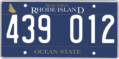 RI license plate 439012