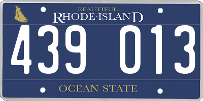 RI license plate 439013