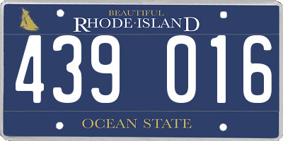 RI license plate 439016