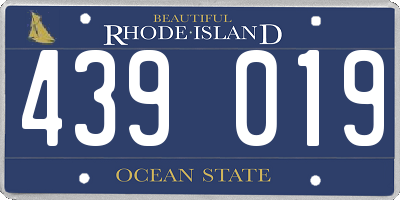 RI license plate 439019