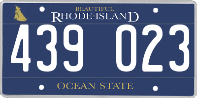 RI license plate 439023