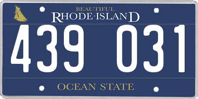 RI license plate 439031