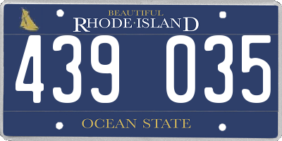 RI license plate 439035
