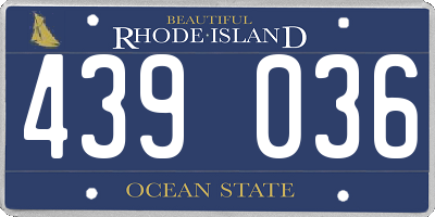 RI license plate 439036