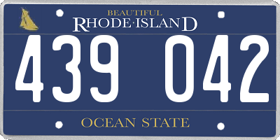 RI license plate 439042