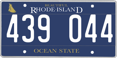 RI license plate 439044