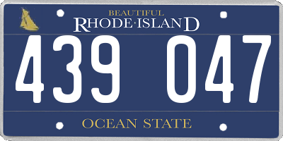 RI license plate 439047