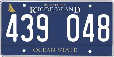RI license plate 439048