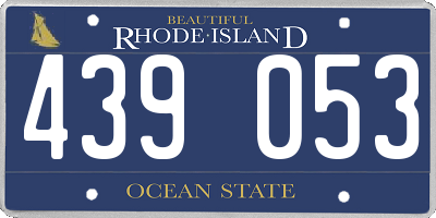 RI license plate 439053