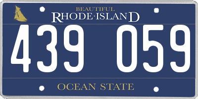 RI license plate 439059