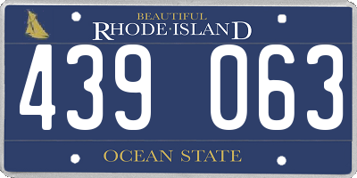 RI license plate 439063