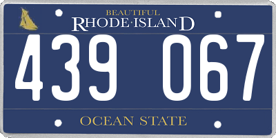 RI license plate 439067