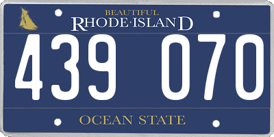 RI license plate 439070