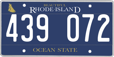 RI license plate 439072