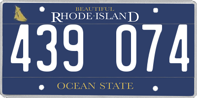 RI license plate 439074