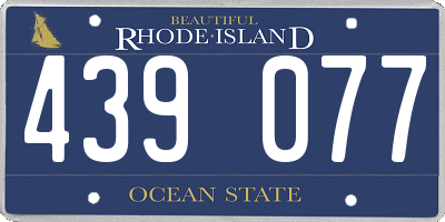 RI license plate 439077