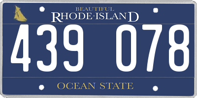 RI license plate 439078