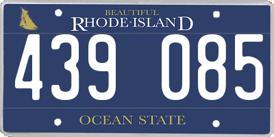 RI license plate 439085