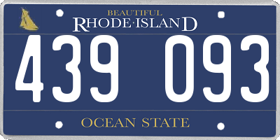RI license plate 439093
