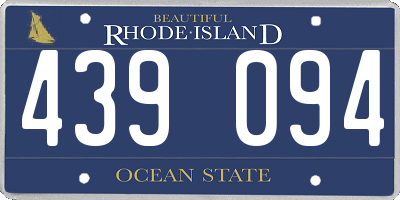 RI license plate 439094