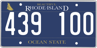 RI license plate 439100