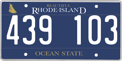 RI license plate 439103