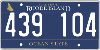 RI license plate 439104