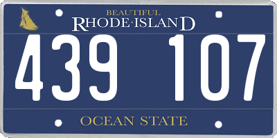 RI license plate 439107