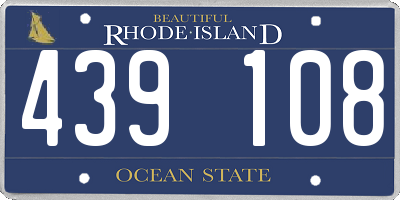 RI license plate 439108