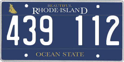 RI license plate 439112