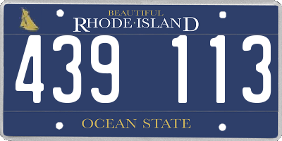 RI license plate 439113
