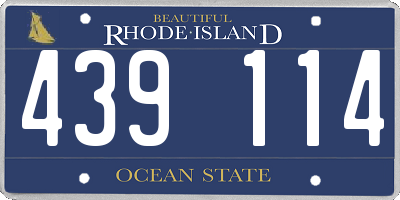 RI license plate 439114