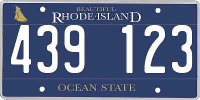 RI license plate 439123