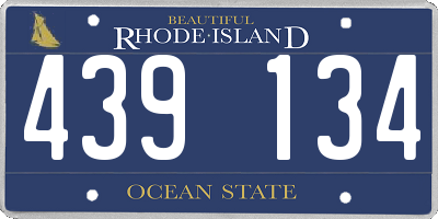 RI license plate 439134