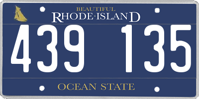 RI license plate 439135