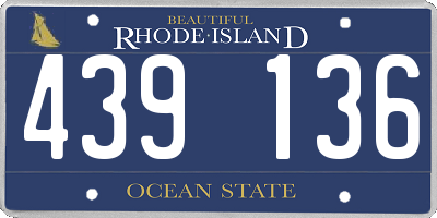 RI license plate 439136