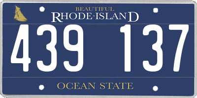 RI license plate 439137