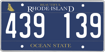 RI license plate 439139