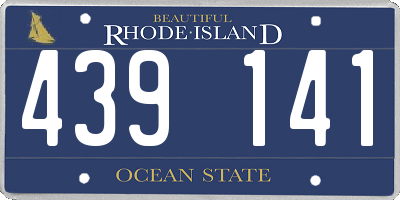 RI license plate 439141