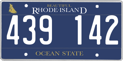 RI license plate 439142