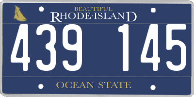 RI license plate 439145