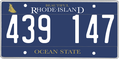 RI license plate 439147