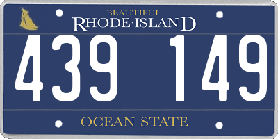 RI license plate 439149